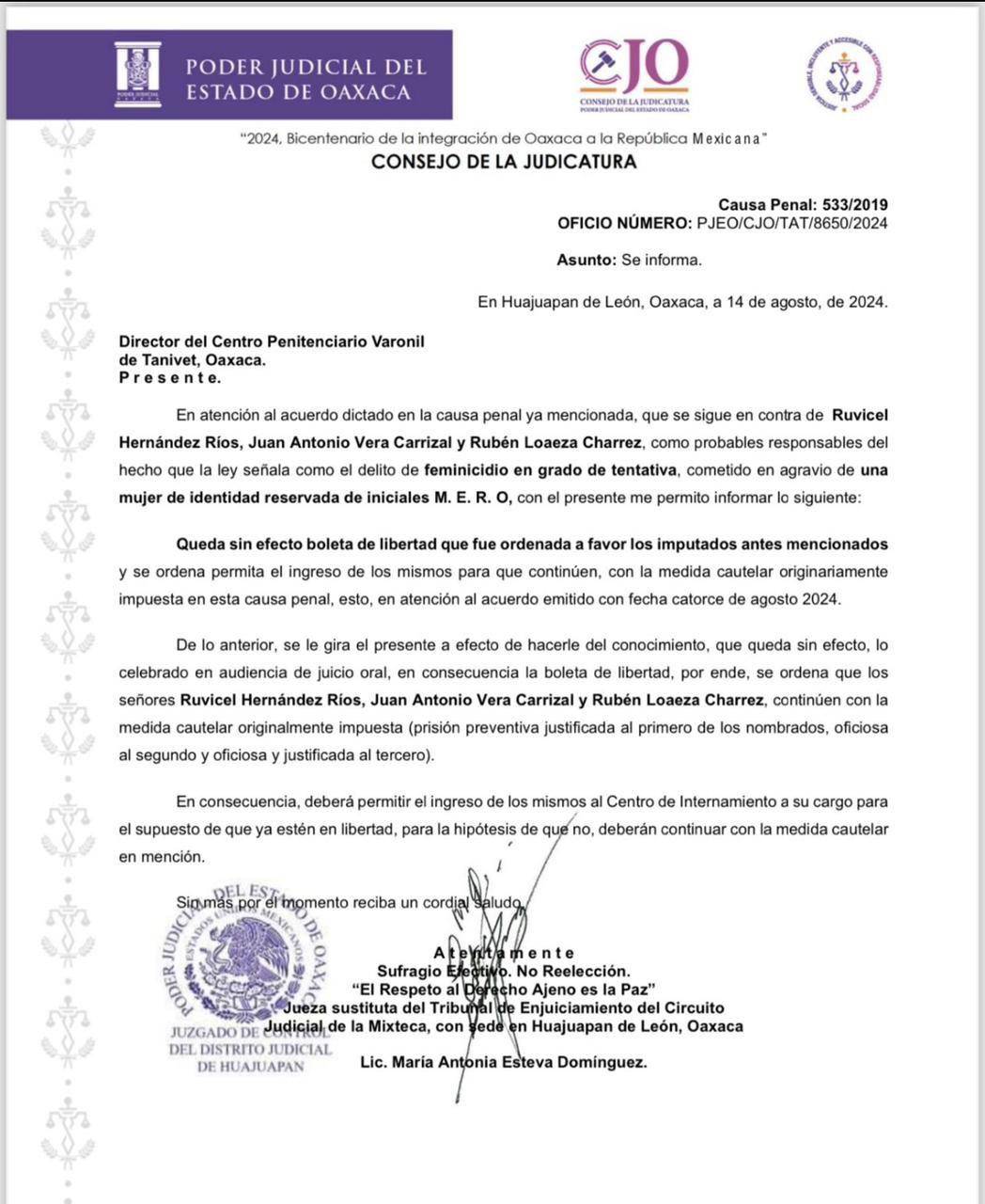 $!Revocan liberación del exdiputado, Juan Antonio Vera Carrizal, acusado de tentativa de feminicidio contra María Elena Ríos