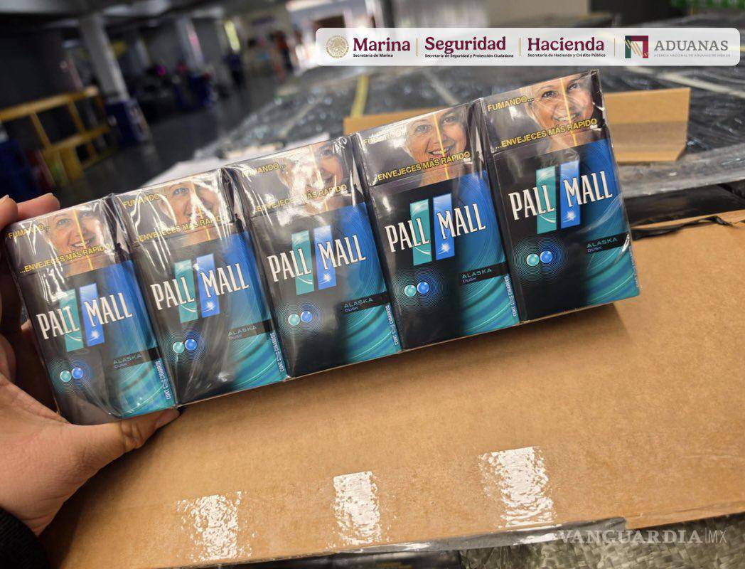 $!Marina y ANAM aseguran más de 5.4 millones de cigarros en el AICM