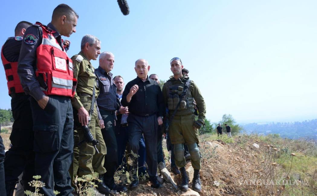 $!Estamos preparados para una acción muy fuerte en el norte, aseguró el primer ministro israelí, Benjamín Netanyahu, en una vista a las tropas.