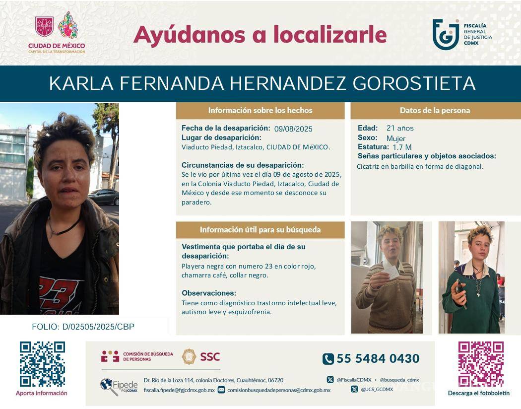 $!Buscan a Karla Fernanda Hernández, joven absuelta del homicidio de su madre y su tío; reportan desaparición