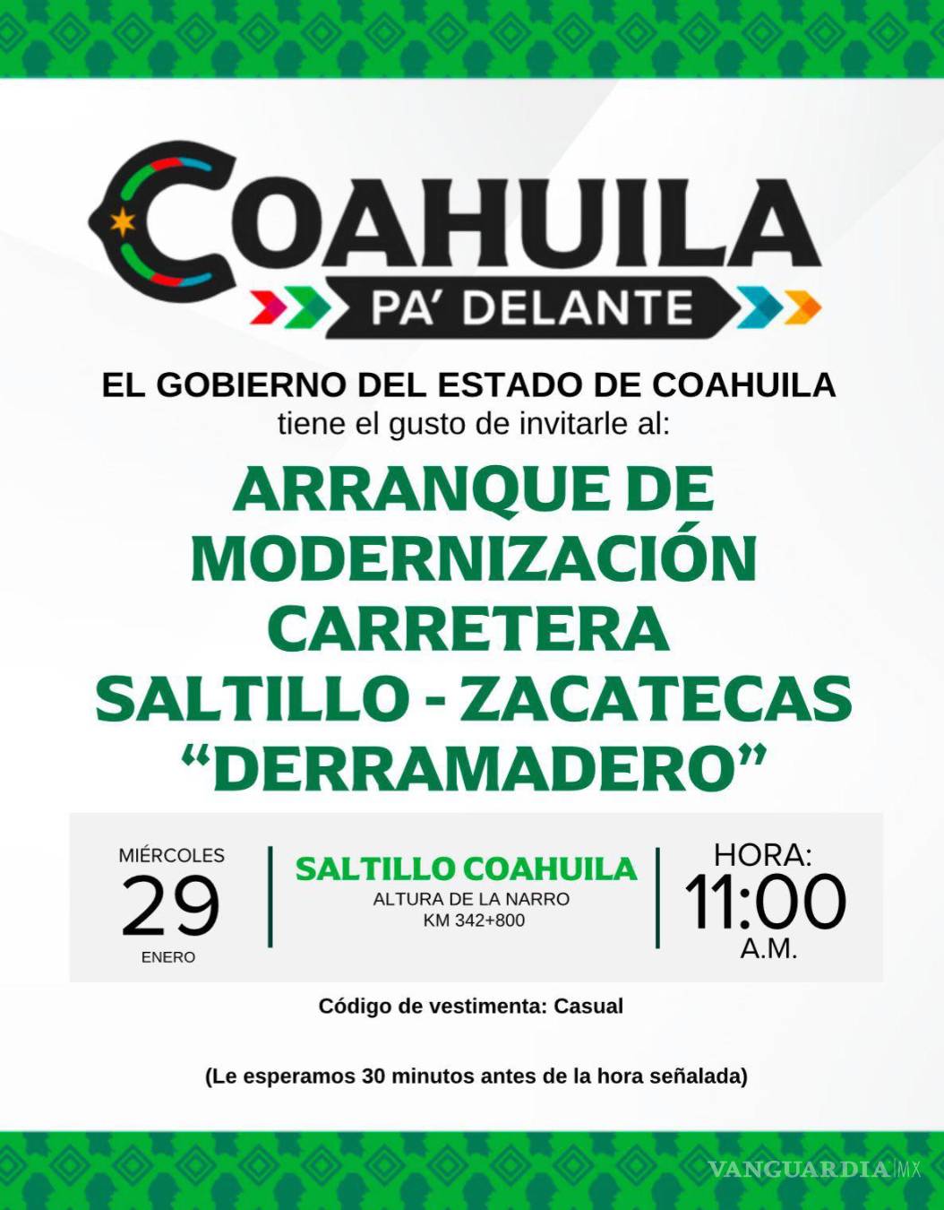 $!El Gobierno de Coahuila invita al arranque de modernización del tramo carretero.
