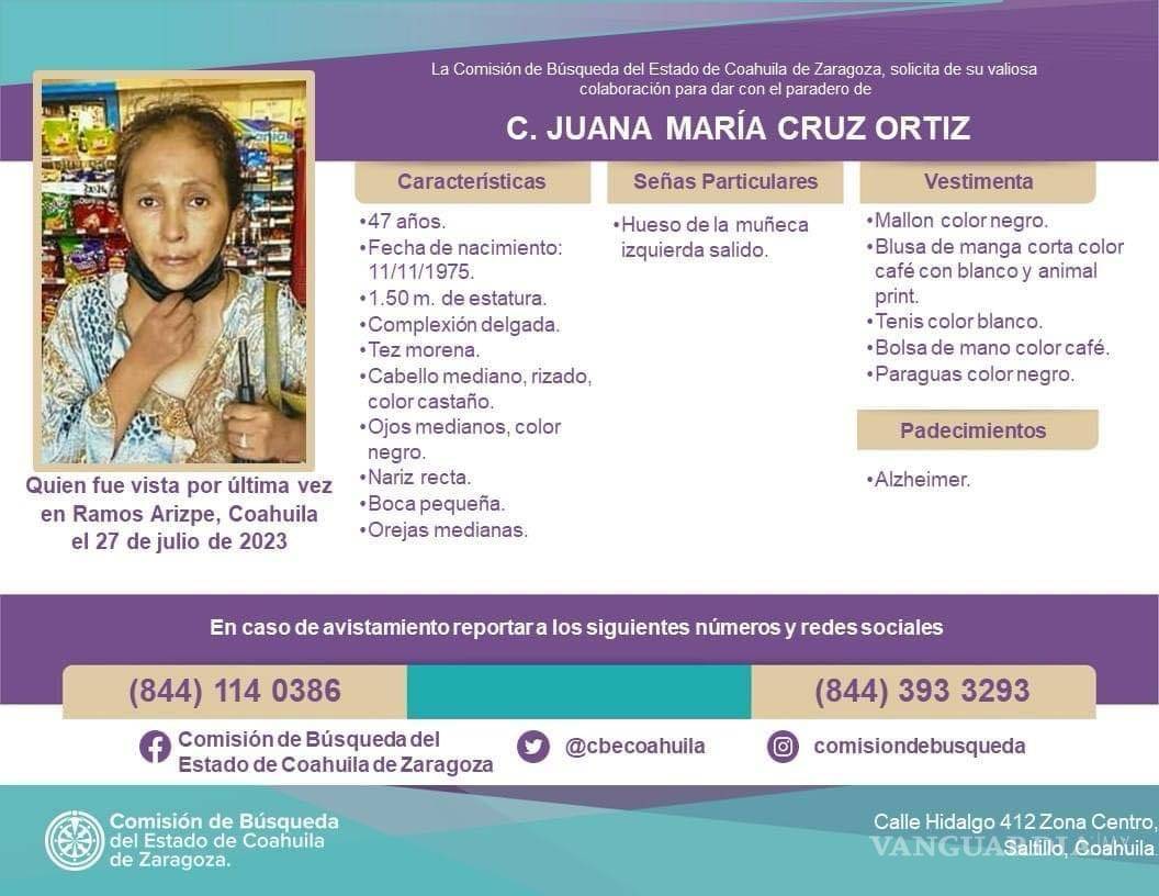 $!La mujer encontrada sería Juana María.