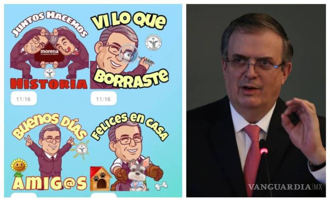 $!¿Ya en campaña? Marcelo Ebrard regala stickers por Whats y Sheinbaum muestra su ‘depa’