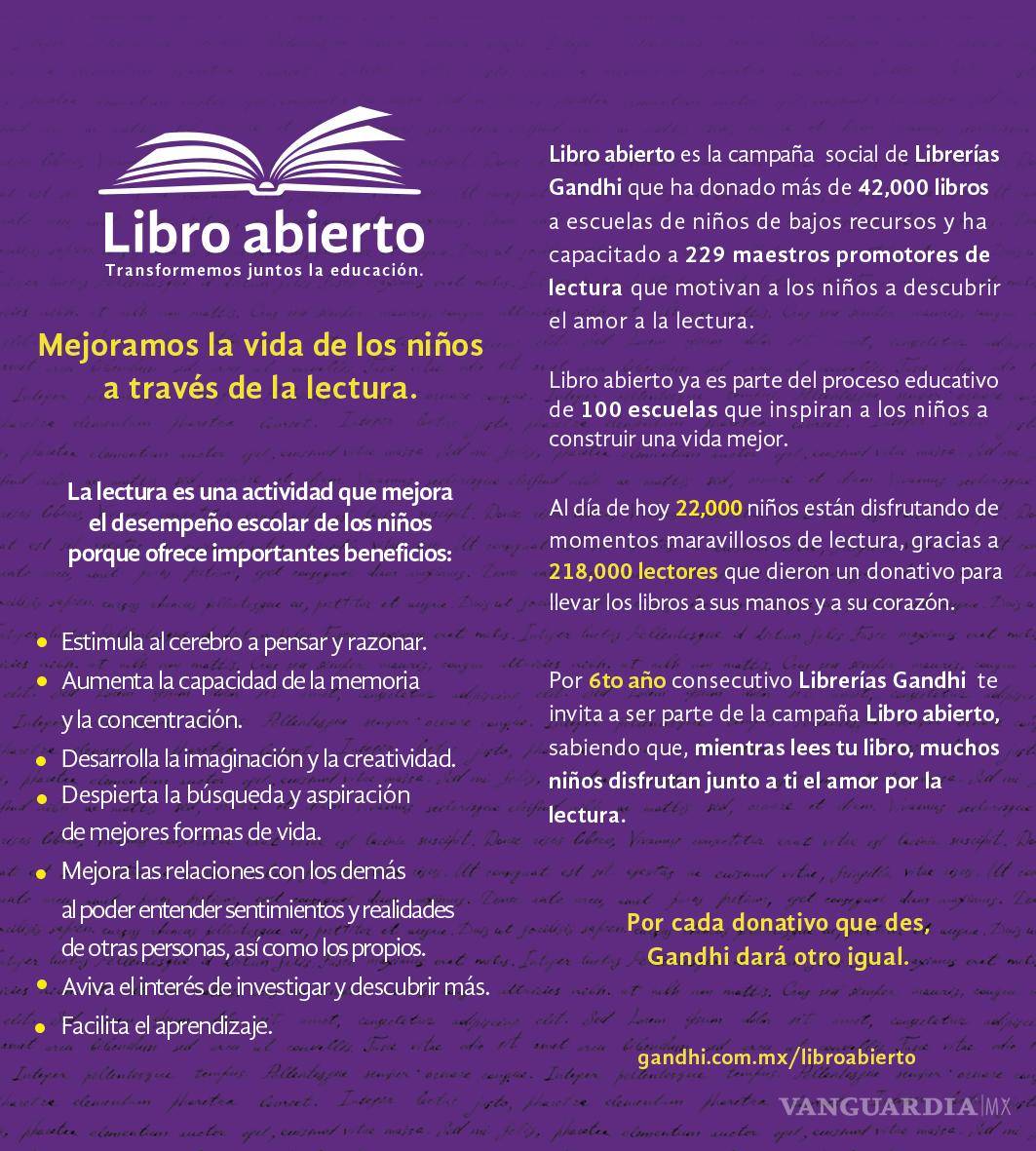 $!Librerías Gandhi invita a los mexicanos a donar para crear infancias lectoras