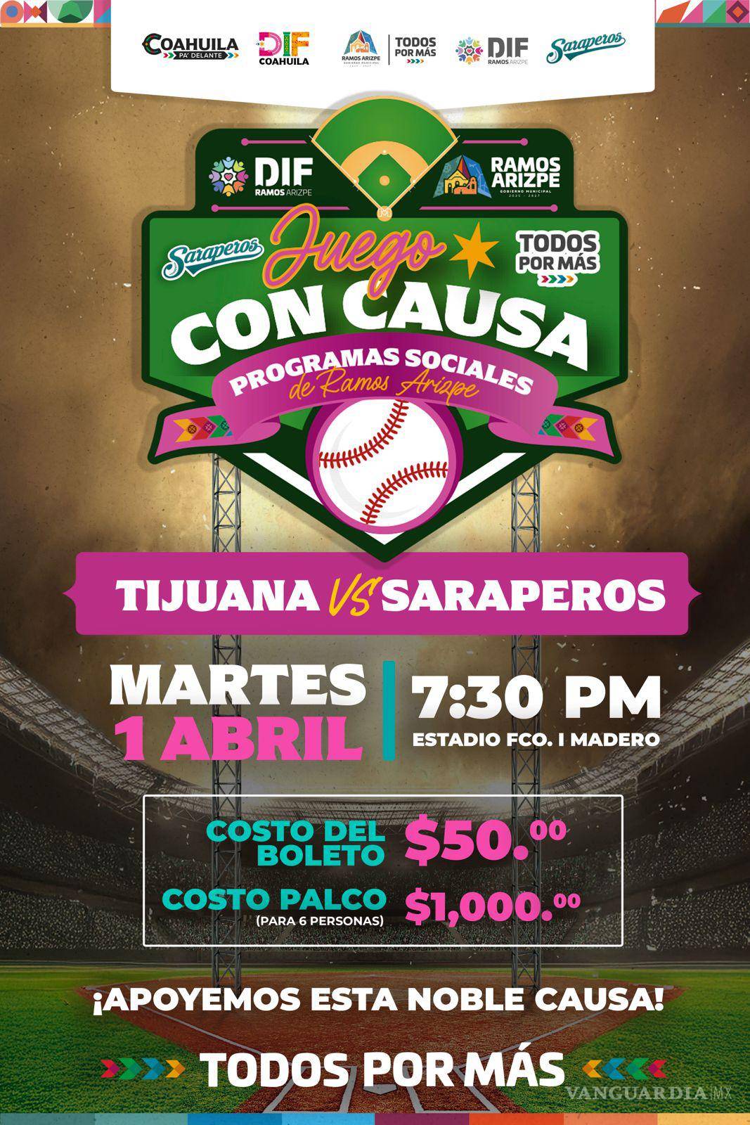 $!El boleto para el público en general tendrá un costo de 50 pesos.