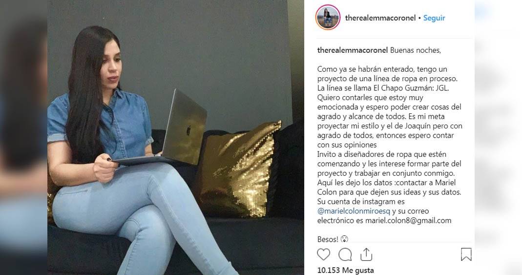 $!Emma Coronel confirma línea de ropa marca &quot;El Chapo&quot;