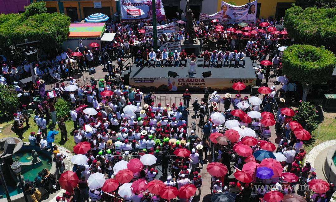 $!La candidata presidencial de Morena Claudia Sheinbaum, participa en un acto público con simpatizantes en el municipio de Tlaquepaque, en Jalisco.
