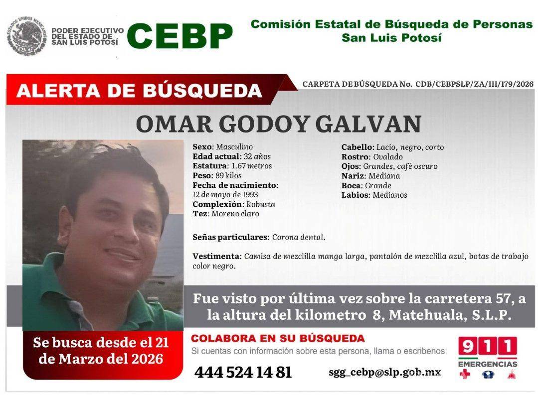 $!Desaparecen siete electricistas tras salir de Matehuala; activan fichas de búsqueda en San Luis Potosí