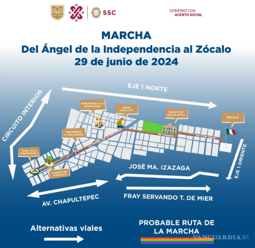$!La marcha partirá del Ángel de la Independencia y culminará en el Zócalo.