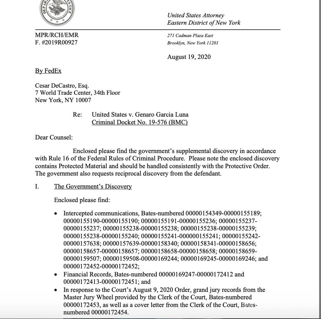 $!Fiscalía de Estados Unidos tiene 17 audios contra Genaro García Luna