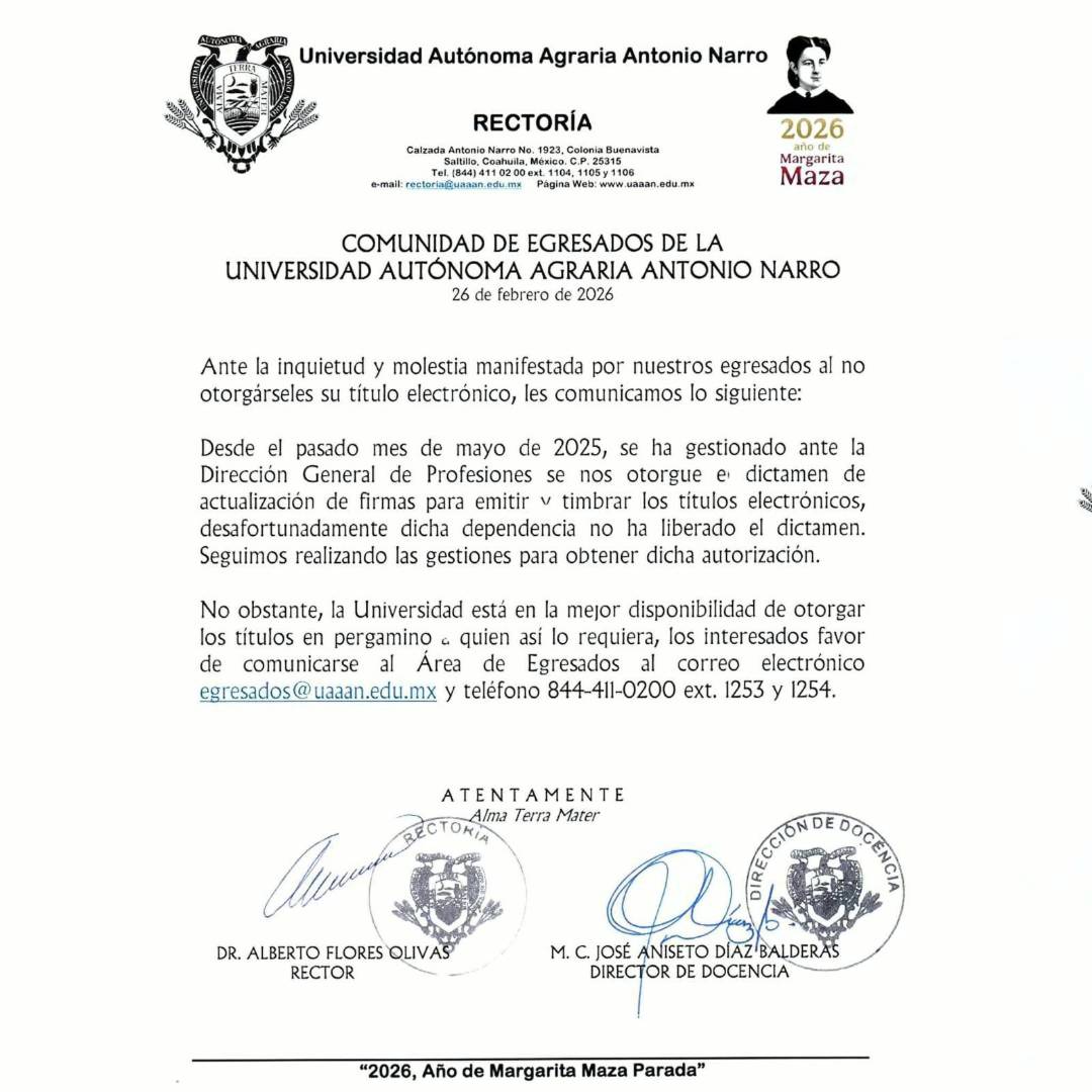 $!La Rectoría ofreció entregar títulos en pergamino.