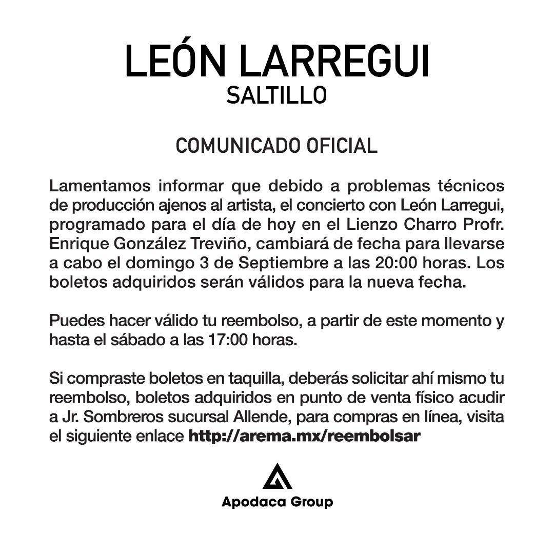 $!El comunicado se dio a conocer a unas horas del evento en Saltillo.