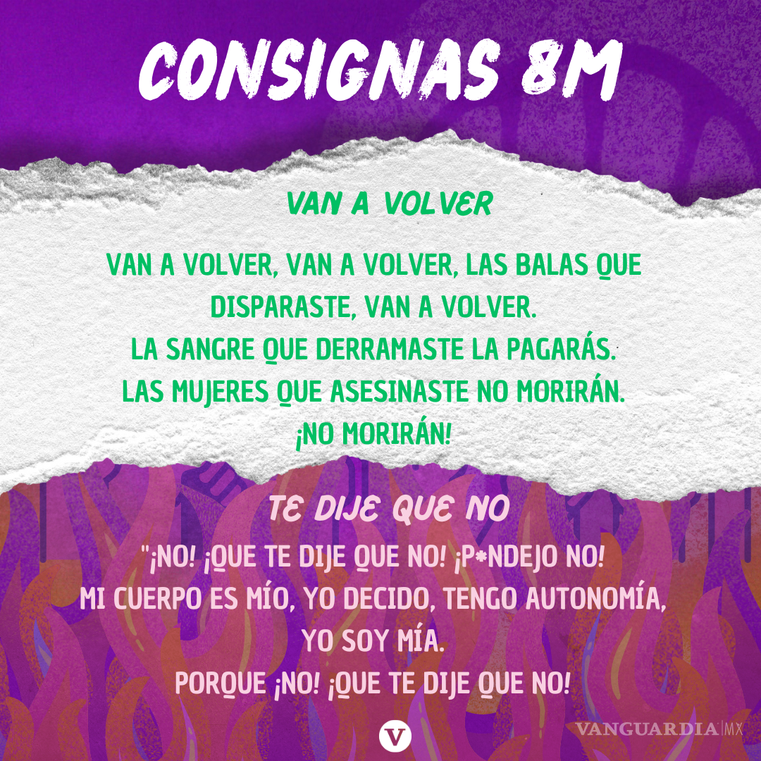 $!¿Qué se grita en la marcha del 8M? Estas son las letras de las consignas que se dicen año con año