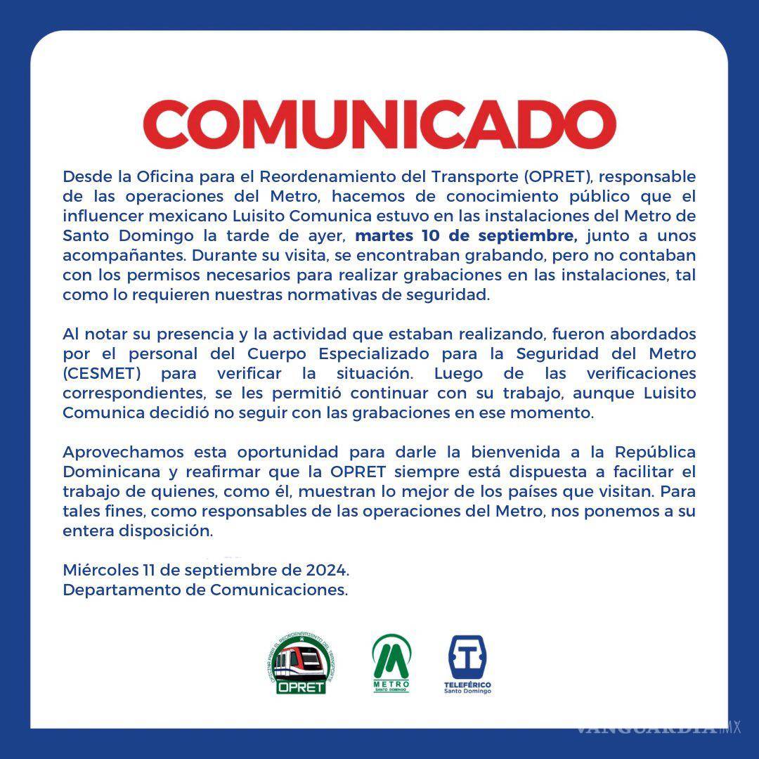 $!Arrestan a Luisito Comunica en el transporte público de República Dominicana; esto se sabe de su detención (VIDEO)