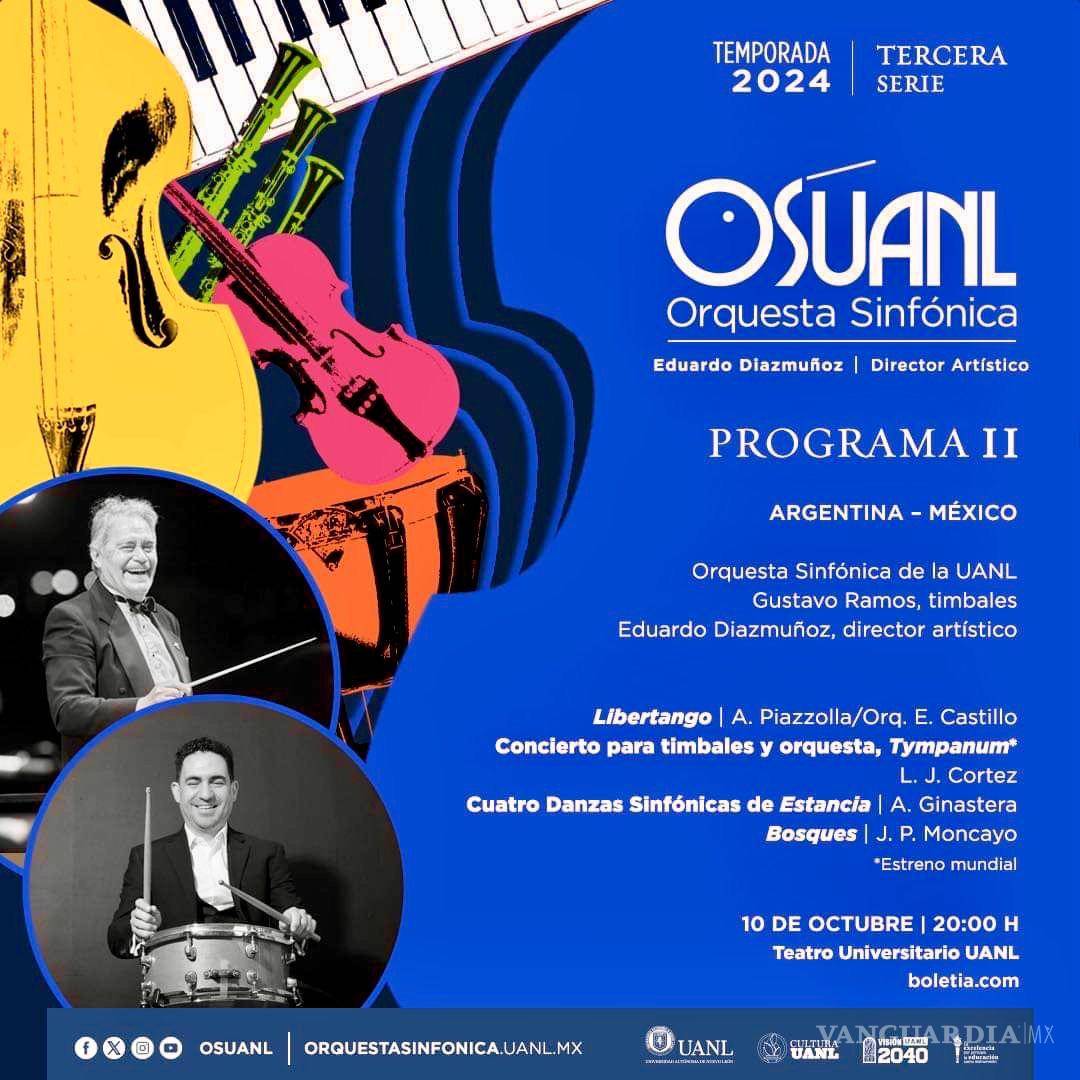 $!Cartel del programa de la Orquesta Sinfónica de la UANL.
