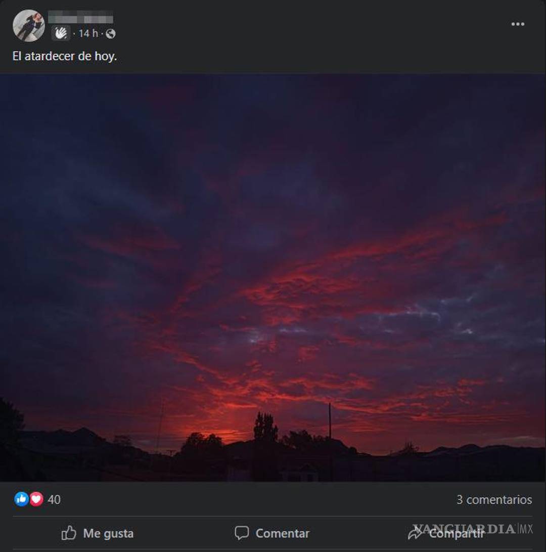 $!Sorprende cielo rosa a saltillenses.