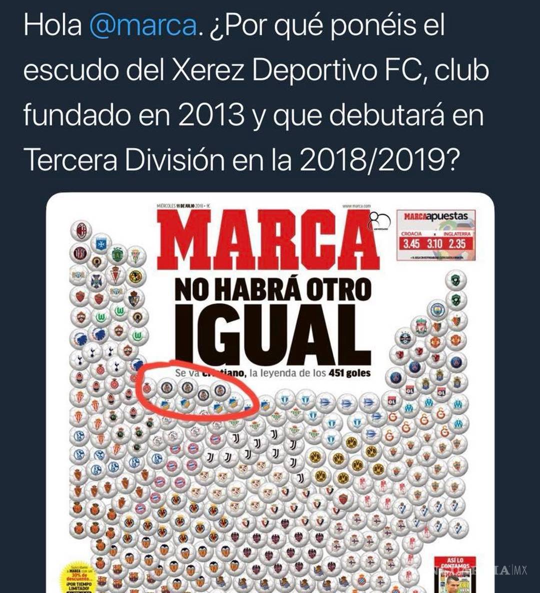 $!El error en la portada de Marca que le dio la vuelta al mundo