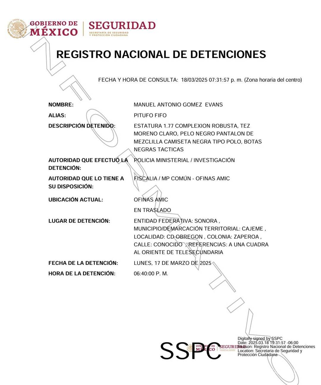 $!Capturan a ‘El Chino’, líder del grupo Los Salazar, en Sonora junto a otras cuatro personas