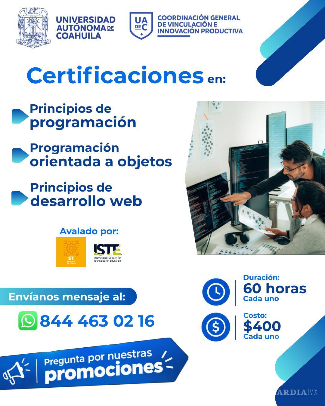 $!Ofrece UAdeC certificaciones digitales en línea desde 400 pesos