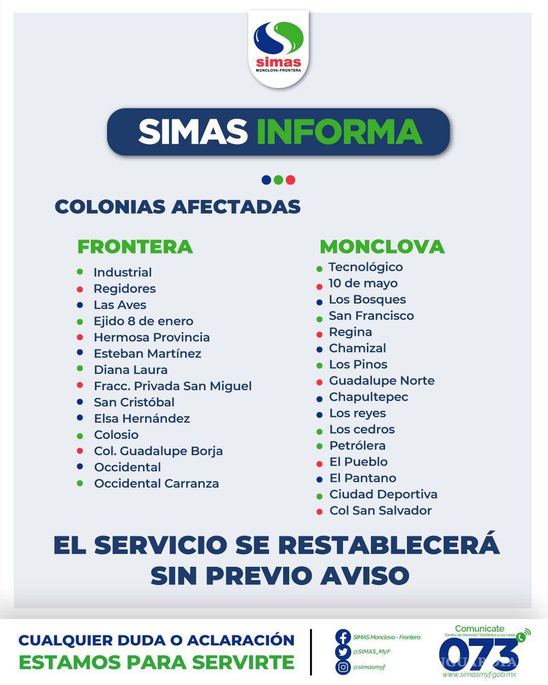 $!Un total de 30 colonias resultaron afectadas por la baja presión y la suspensión temporal del suministro, situación que obligó a las autoridades a implementar acciones para recuperar la operación del sistema hidráulico.