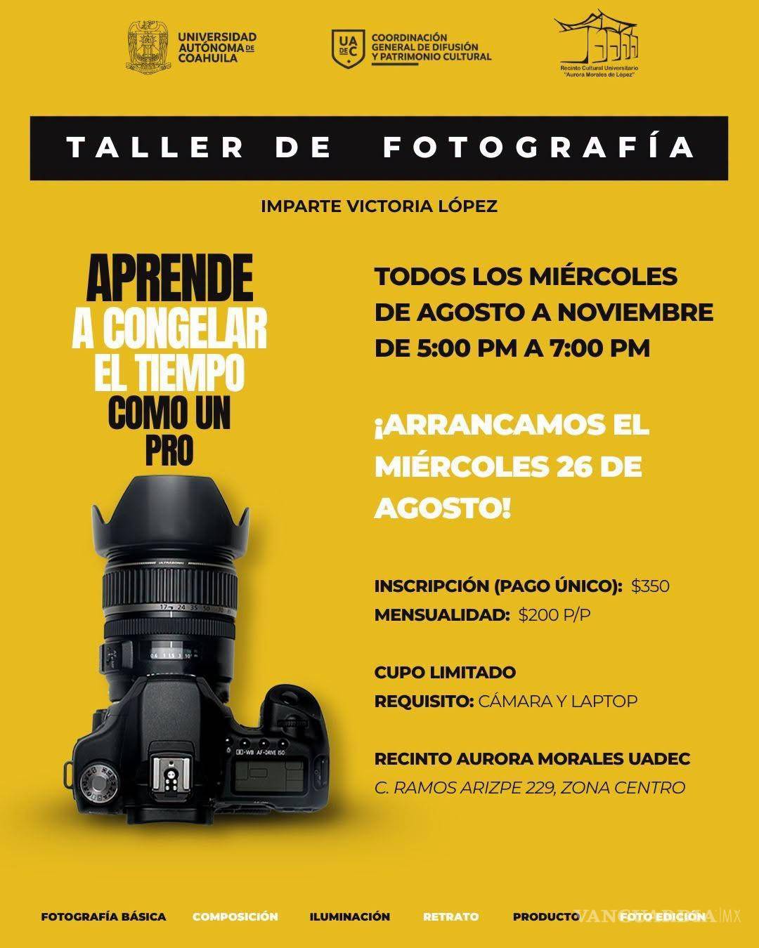 $!UAdeC abre inscripciones para talleres culturales en Saltillo
