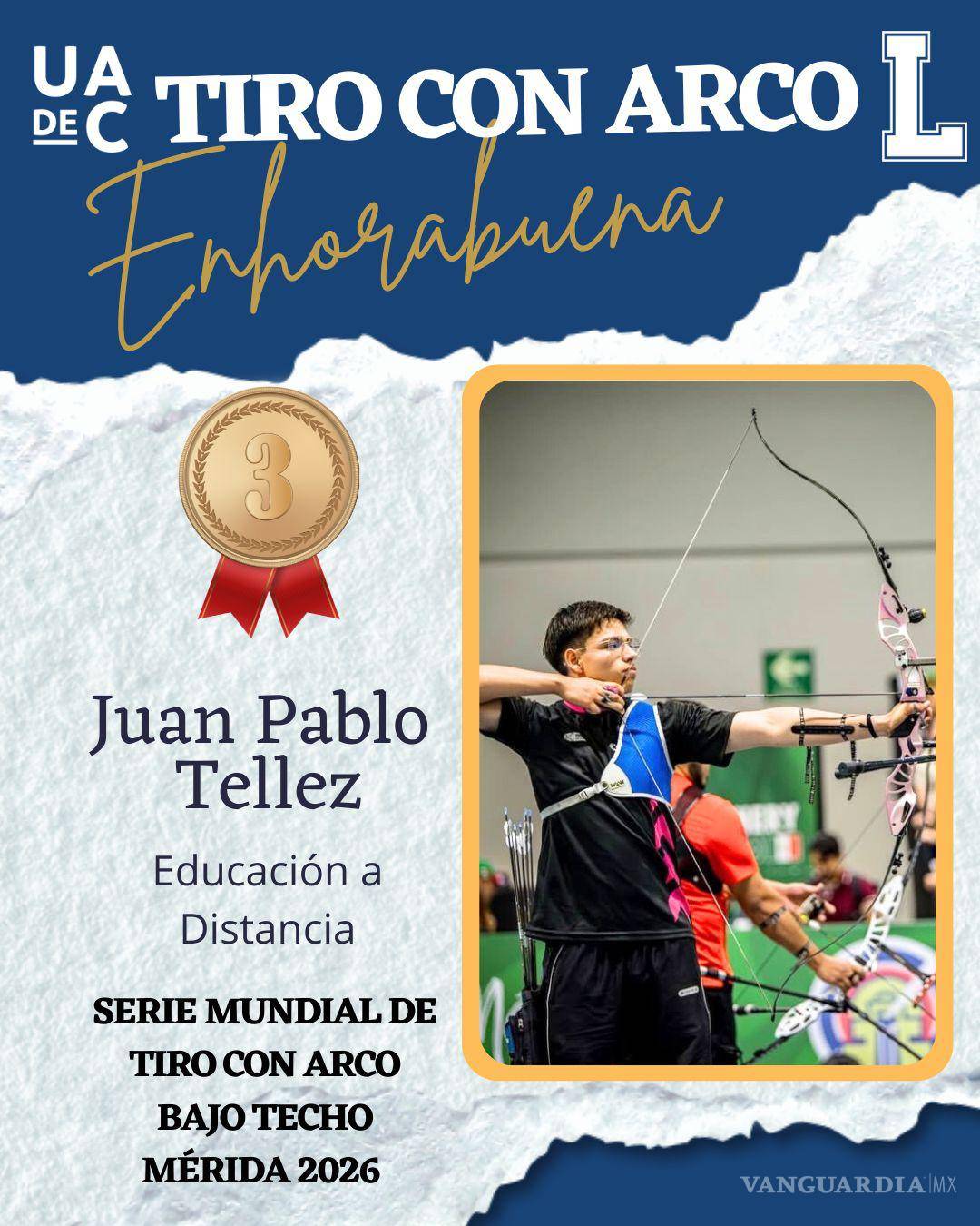 $!Téllez representó a la UAdeC en la competencia internacional bajo techo.