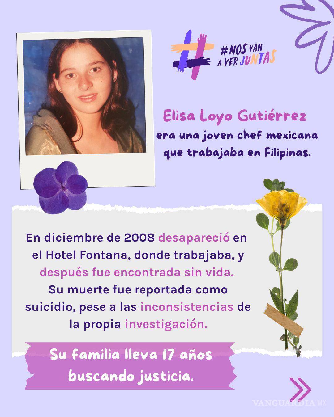 $!Al cumplirse 17 años del homicidio de la chef saltillense Elisa Loyo, su madre pide justicia a Sheinbaum (Primera parte)