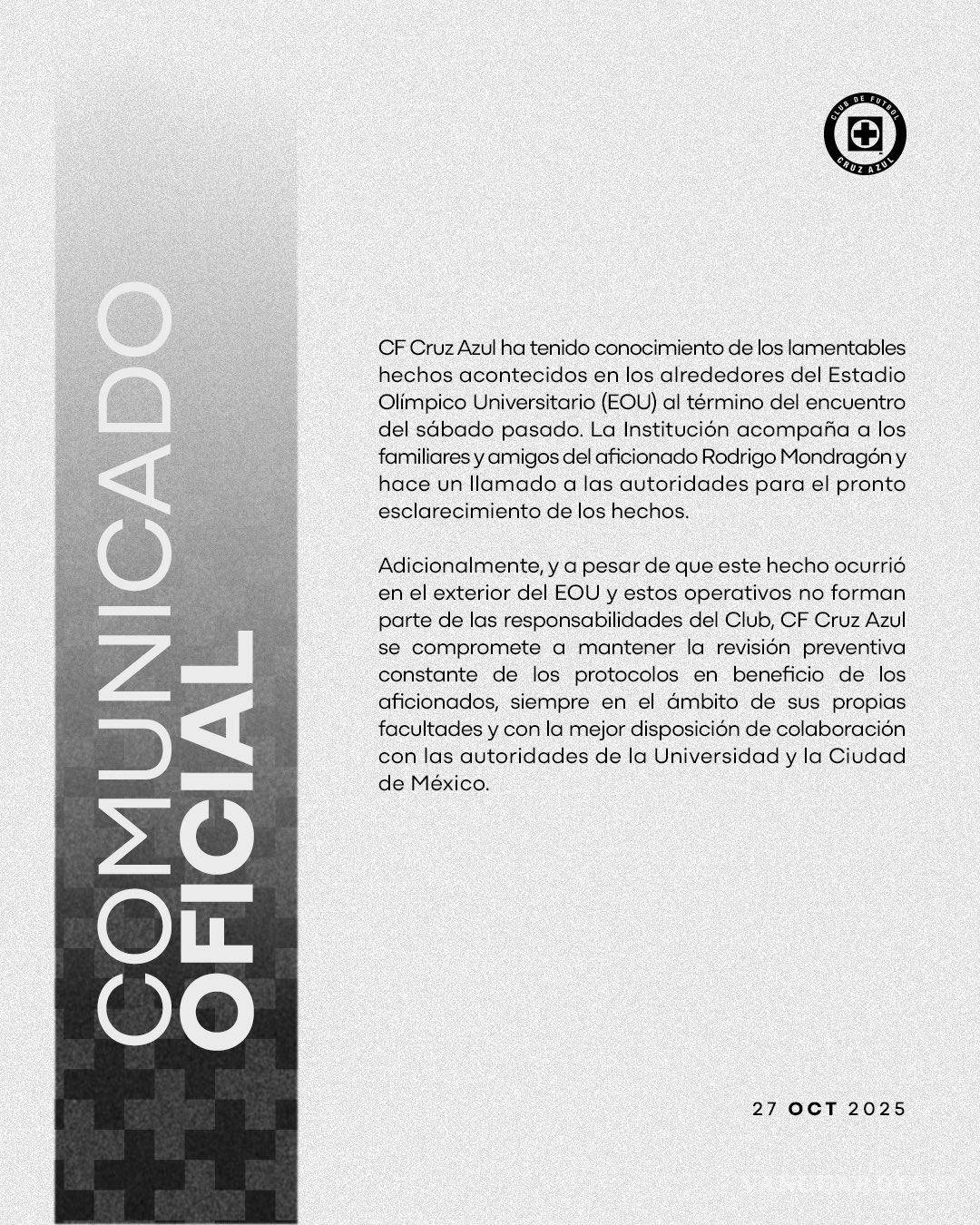 $!¿Qué se sabe sobre la muerte de Rodrigo Mondragón? Aficionado de Cruz Azul fallece tras ser sometido por guardias de la UNAM