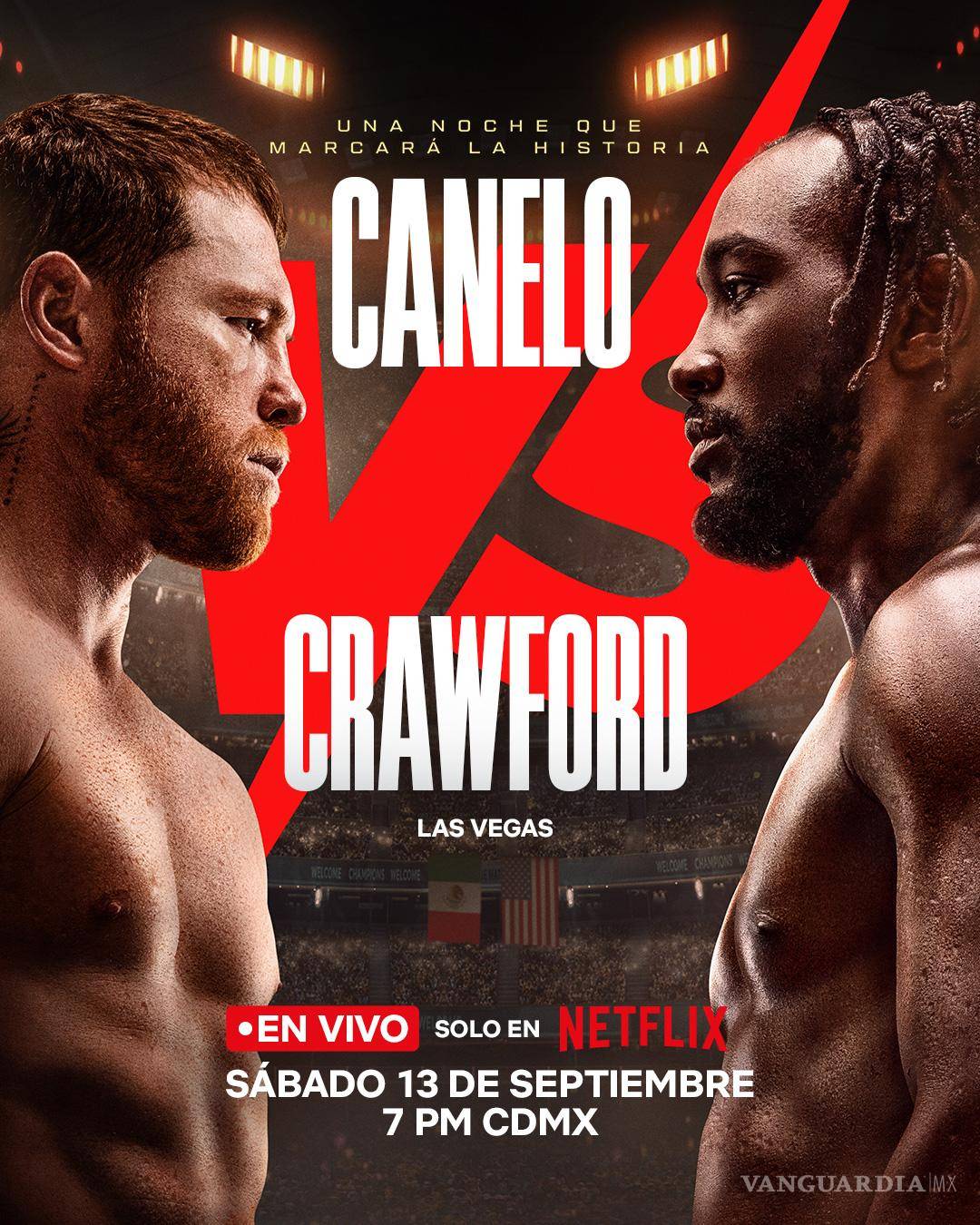 $!La pelea entre Saúl “Canelo” Álvarez y Terence Crawford en el Allegiant Stadium será exclusiva de Netflix, dejando a TV Azteca y Televisa fuera de la transmisión en México.