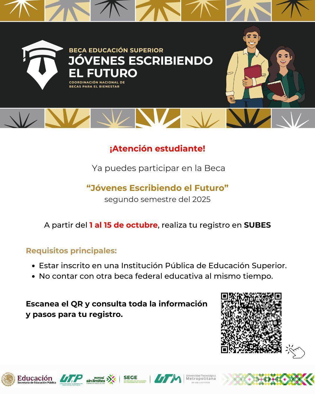 $!¡Toma nota! Esta es la fecha límite para registrarte en la Beca Jóvenes Escribiendo el Futuro