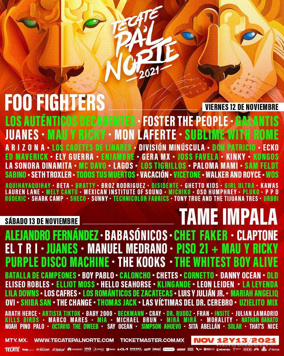 $!Festival Tecate Pa’l Norte revela su line up por día