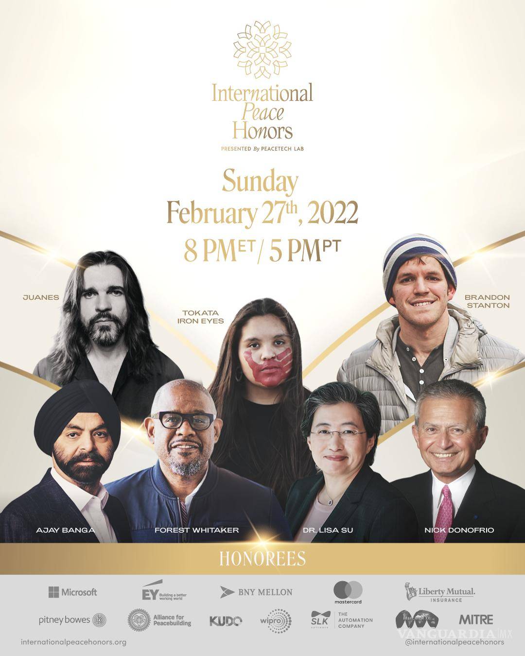 $!Los galardonados con los Premios Internacionales de la Paz 2022. AP/Business Wire