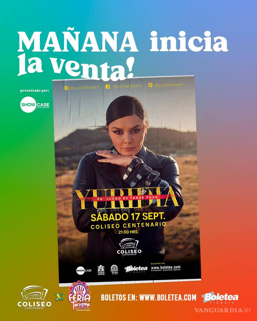 $!Yuridia es otra de las artistas que estarán presentes en La Laguna.