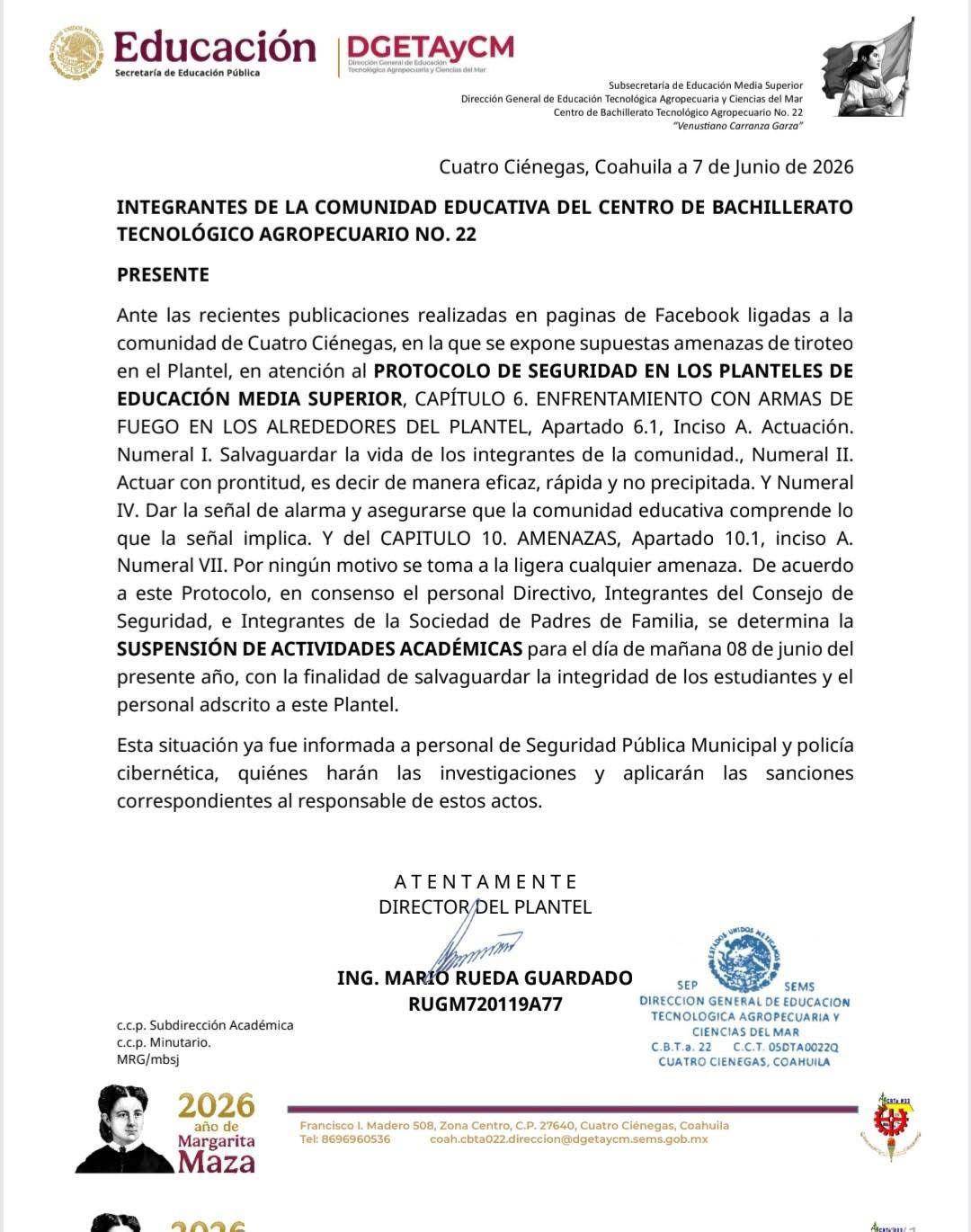 $!Mientras continúan las indagatorias, la comunidad educativa permanece atenta a los comunicados oficiales sobre el regreso a clases y las medidas que serán implementadas para garantizar la seguridad en el plantel.