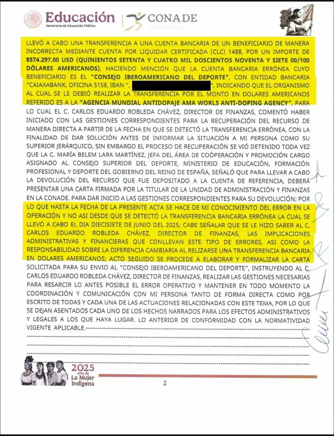 $!Funcionario de la Conade transfirió por error más de 11 millones de pesos a una cuenta en España