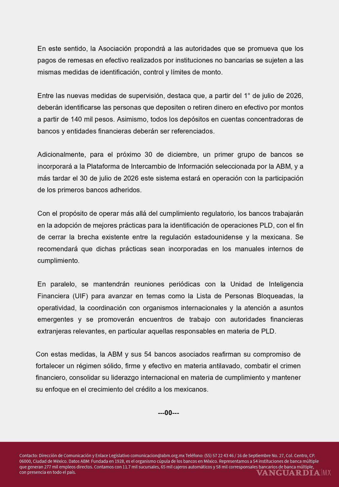 $!A partir de 2026, bancos pedirán INE para retirar o depositar dinero en efectivo