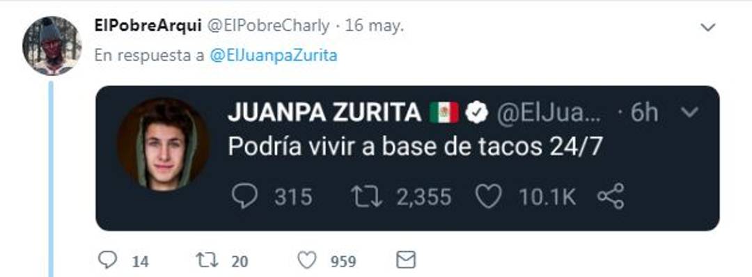 $!'¿Soy el único que se preocupa por el planeta?'... tunden a Juanpa Zurita en Twitter por su "conciencia ambiental"