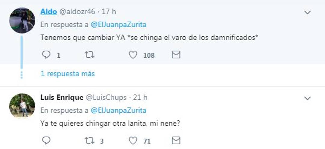 $!'¿Soy el único que se preocupa por el planeta?'... tunden a Juanpa Zurita en Twitter por su "conciencia ambiental"