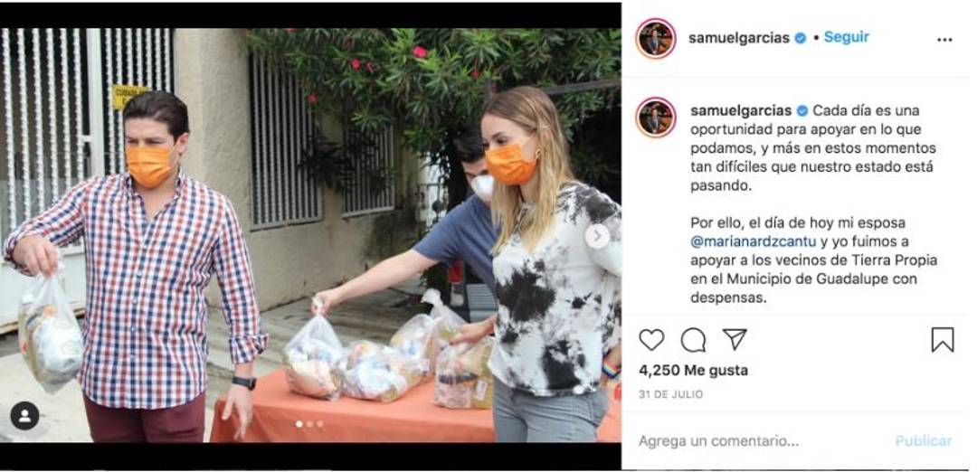 $!Samuel García regaña a su esposa, Mariana Rodríguez, por 'enseñar mucha pierna' en un live