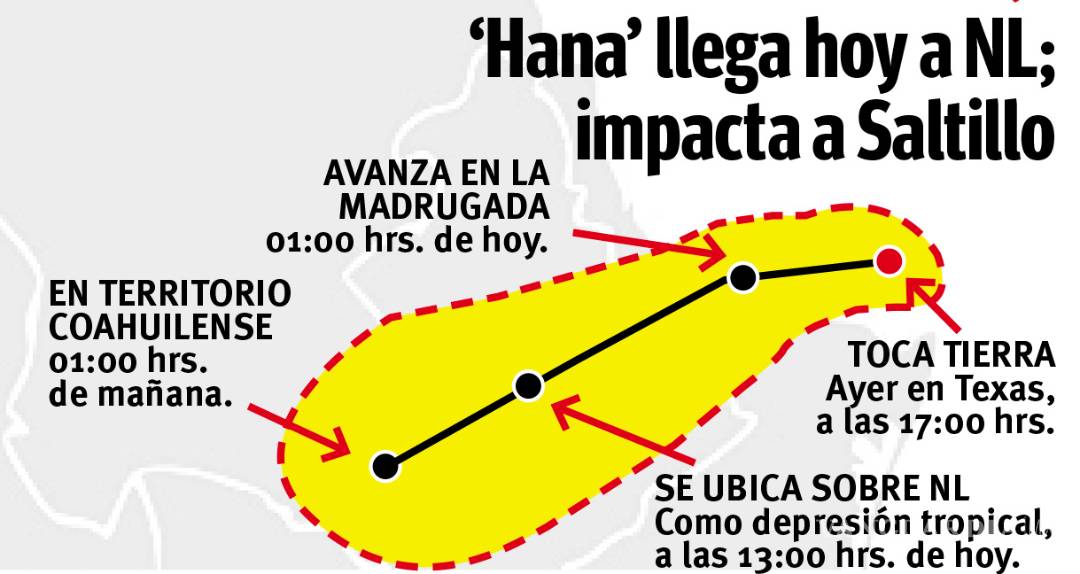 $!Huracán ‘Hanna’ llega hoy a Nuevo León e impacta a Saltillo; familias en riesgo se resisten al desalojo