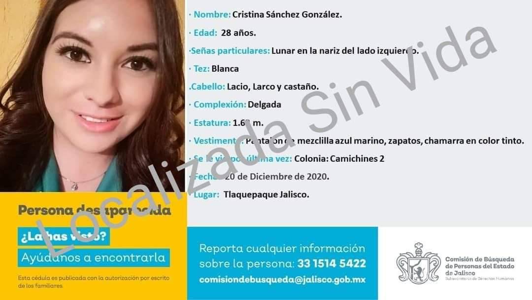 $!Encuentran muerta a maestra de secundaria desaparecida en Jalisco