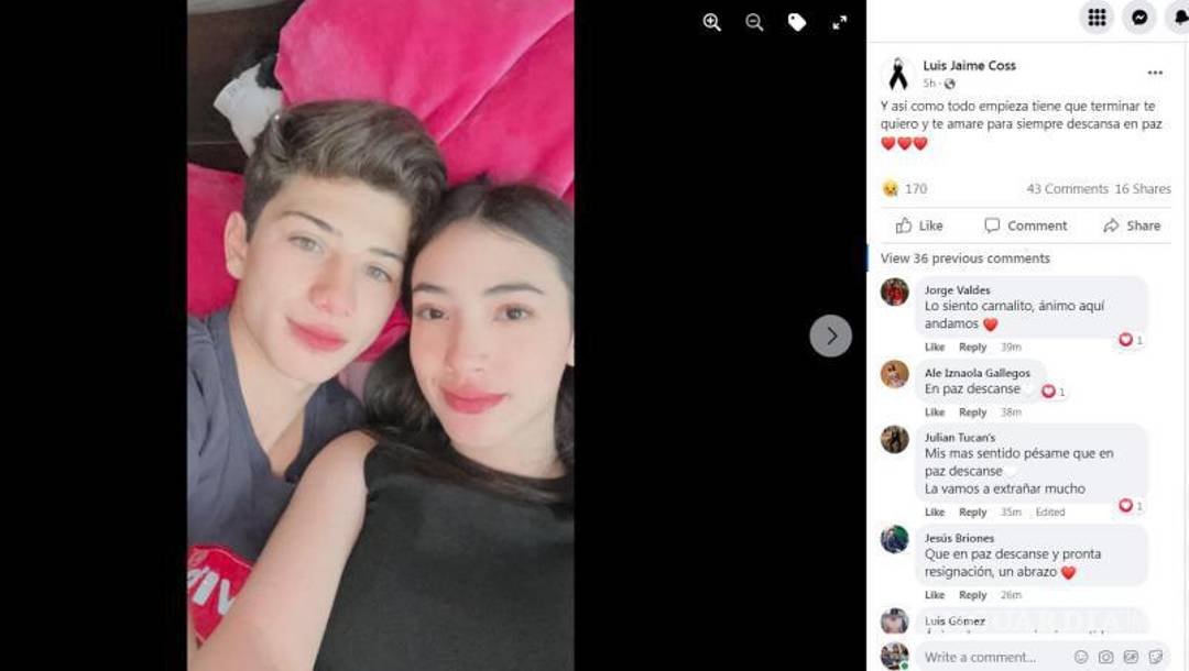 $!Publicación en redes sociales del novio de la joven que falleció en bulevar Pedro Figueroa.