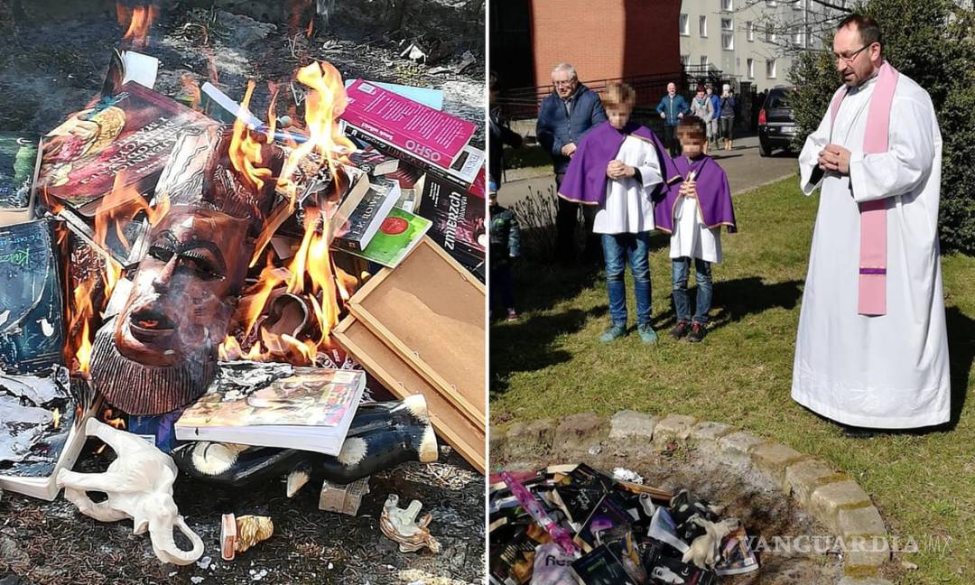 $!Sacerdotes católicos polacos queman libros de Harry Potter