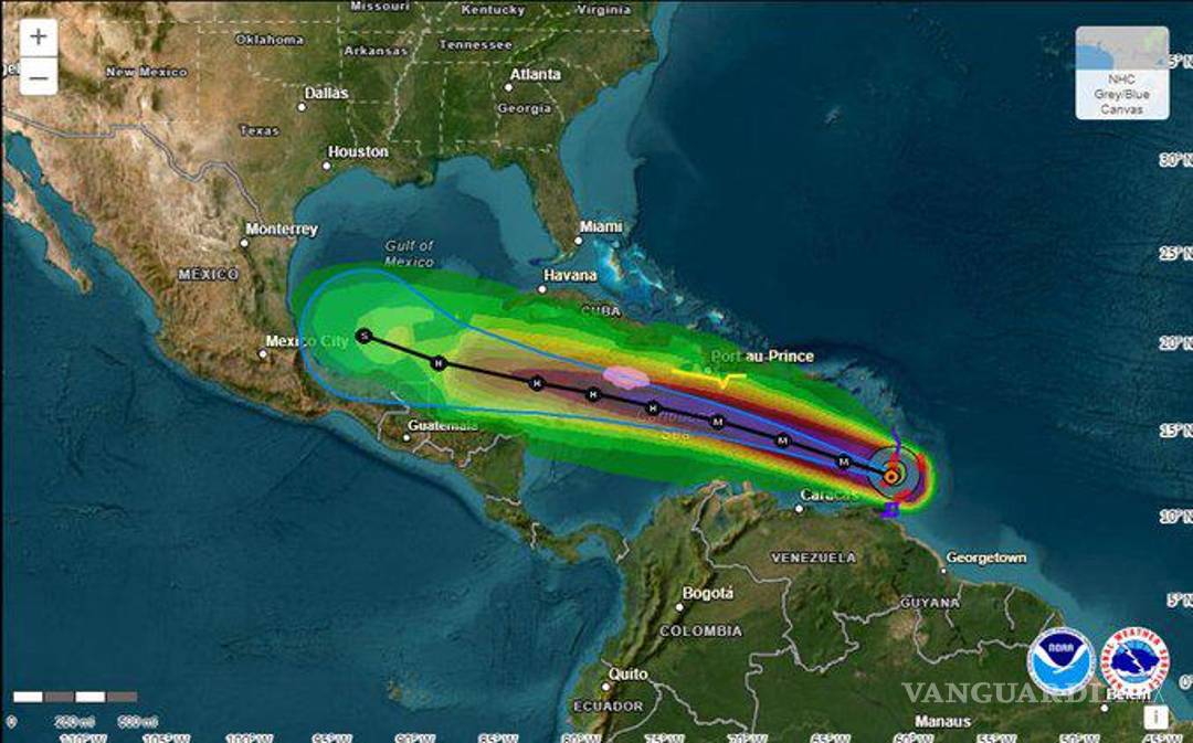 $!Esta es la ruta pronosticada del fenómeno meteorológico