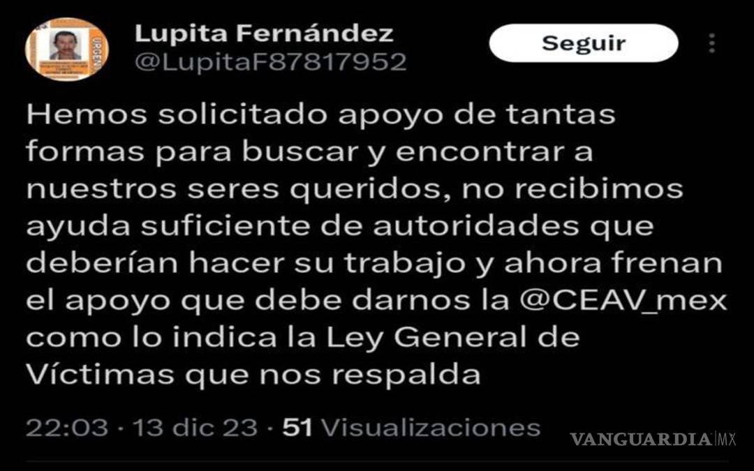 $!‘No contamos con apoyo y asistencia’, familiares de personas desaparecidas exigen a AMLO que cumpla