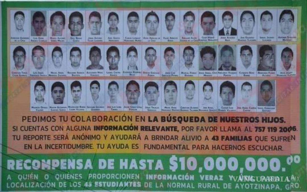 $!Ofrecen 10 millones de recompensa por información de los 43 normalistas