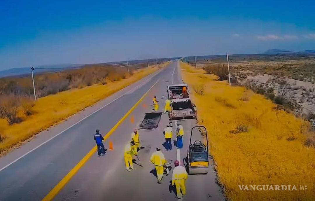 $!La SICT reparó 3 mil 309 baches en la red carretera federal libre de peaje en Coahuila, como parte del programa “Bachetón”.