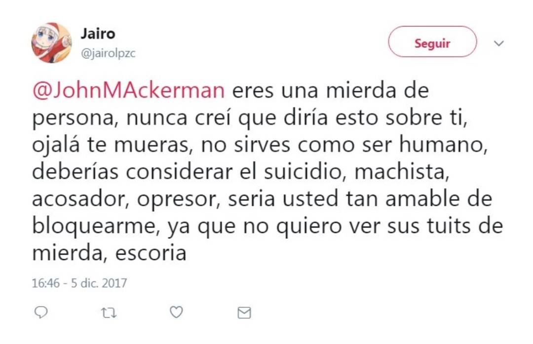 $!Se desata pelea en twitter entre Chumel Torres y John Ackerman