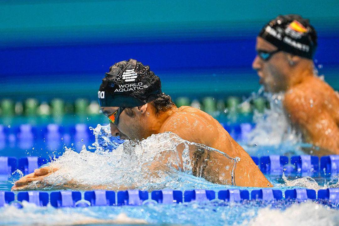 $!Miguel de Lara en una competencia de natación, mostrando su velocidad en el agua.