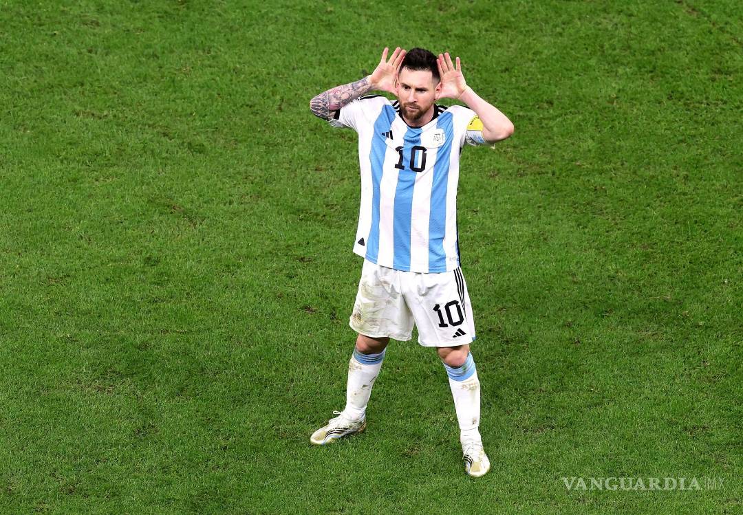 $!Messi celebrando tras anotar gol frente a Países Bajos.